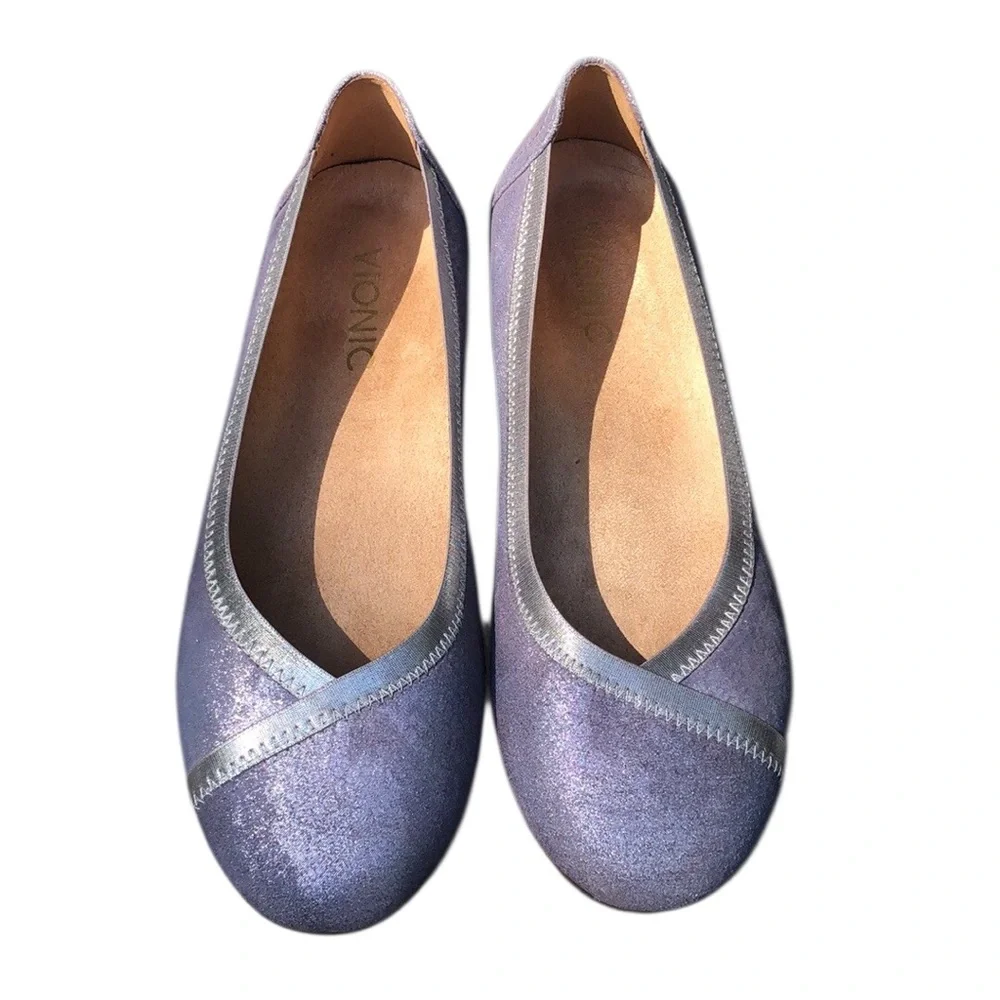 Vionic Caroll Metallic Women's Purple Ballet Flats size 6.5